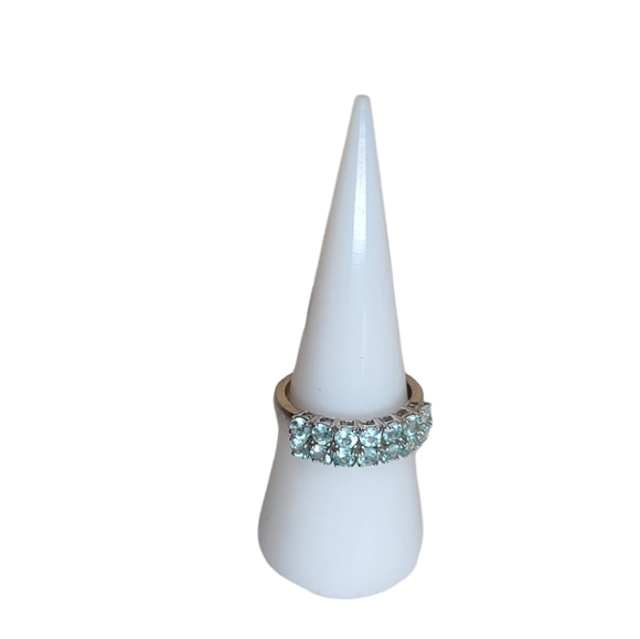 Crystal blue sterling silver ring - Picture 2 of 8